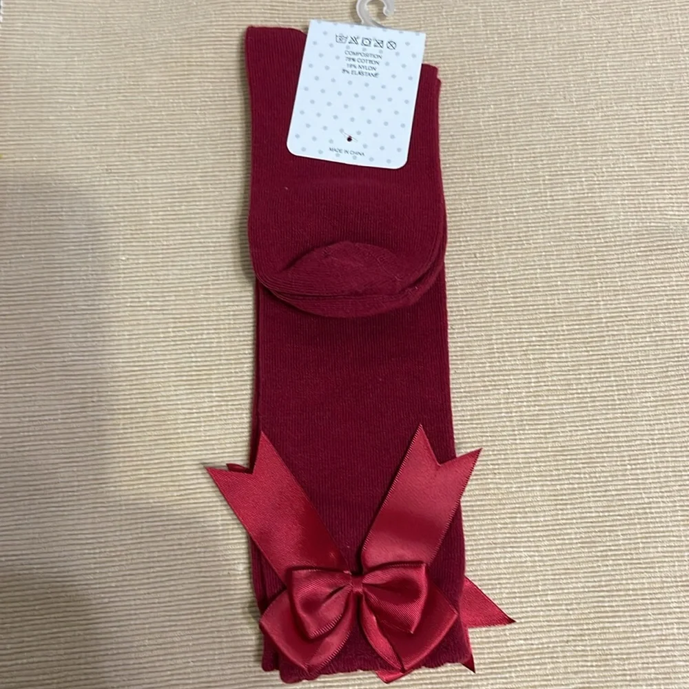 Bow Knee High‎ Stockings Socks Size 8 Shoe Size 32-35/1-4 US.